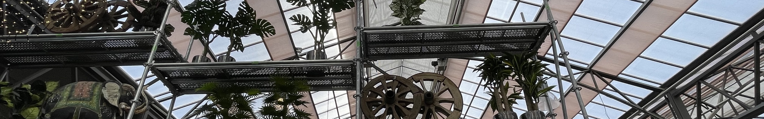 rack with attributes in a garden centre