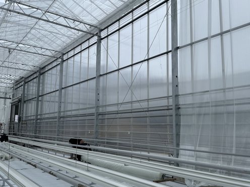 kas in aanbouw