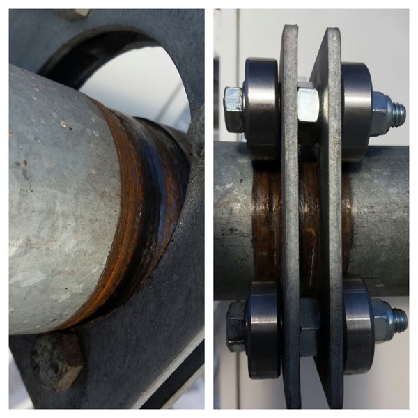 pipe with rust and screws